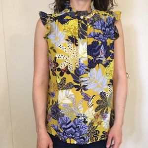 colorful yellow sleeveless LOFT shirt (SP)
